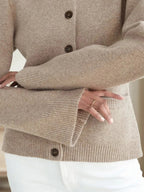 Crew Neck Knitted Cardigan Spring Casual Tops For Women 2026
