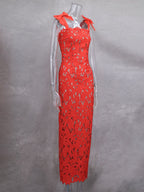 Bodycon Long Dress With Bow Straps Summer Long Party Dress For Women 2026