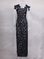 Bodycon Long Dress With Bow Straps Summer Long Party Dress For Women 2026