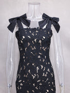 Bodycon Long Dress With Bow Straps Summer Long Party Dress For Women 2026