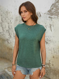Dropped Shoulder T-shirt In Green Summer Top For Women 2026