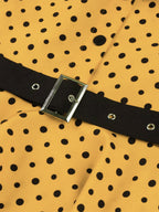 Polka Dot Shirt Dress With Tie And Belt Flutter Sleeve Vintage Midi Dress For Women 2026