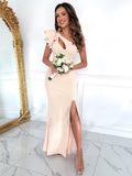 Elegant Long Party Dress With Ruffle Shoulders And High Slit 2026