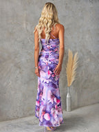 Floral Print One-Shoulder Long Dress For Women 2026