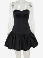 Strapless Mini Dress Ruffled Hem Fitted Bodice Birthday Party Dress For Women 2026