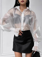 See-through Long Sleeve Shirt Sun Protection Top For Women 2026