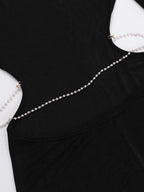 Open Back Maxi Party Dress Long Sleeve Crew Neck Long Dress For Women 2026