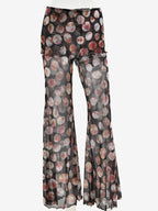 Printed Sheer Flared Pants For Women 2026