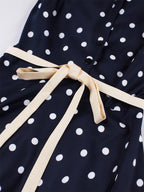 Polka Dot Midi Vintage Dress Belted Hepburn Style Summer Co-ord Set For Women 2026