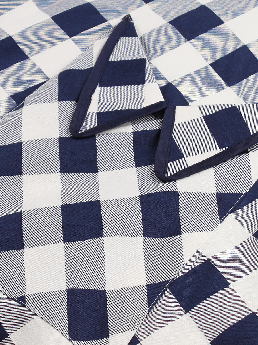 Gingham Vintage Dress Short Sleeve Hepburn Style A-line Midi Dress For Women 2026