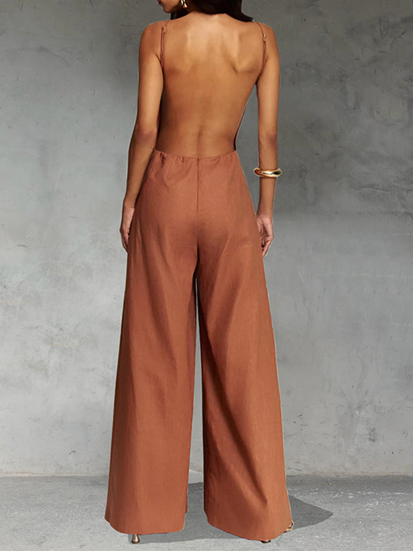 Sleeveless Jumpsuit With Wide-Leg For Women 2026