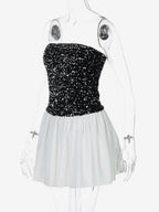Sequin Strapless Mini Dress With Puff Skirt 2026