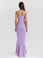 Ruffled Front Party Gown Long Slip Dress For Women 2026
