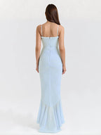 Ruffled Front Party Gown Long Slip Dress For Women 2026