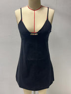 Denim Cut-Out Mini Slip Dress For Women 2026