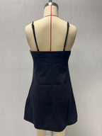 Denim Cut-Out Mini Slip Dress For Women 2026