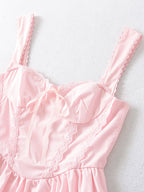 Soft Pink Lace-Trimmed Mini Dress For Summer 2026