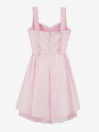 Soft Pink Lace-Trimmed Mini Dress For Summer 2026