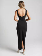 Contrast Color Bodycon Tank Long Dress For Summer 2026