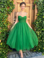Sweetheart Neckline Tulle A-line Midi Slip Dress For Birthday Party 2026
