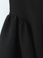Black Strap Flared Mini Dress With Lace-up Back 2026