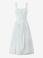 Floral Print Sweetheart Neckline A-line Midi Dress For Summer 2026