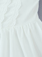 Butter Yellow Sleeveless Lace-Trimmed Mini Corset Dress With Lace-up Back 2026