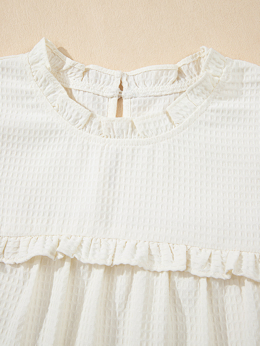 Ruffled Flutter Sleeve Blouse For Summer 2026