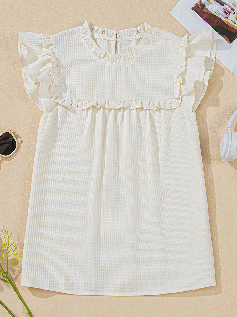 Ruffled Flutter Sleeve Blouse For Summer 2026