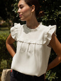 Ruffled Flutter Sleeve Blouse For Summer 2026