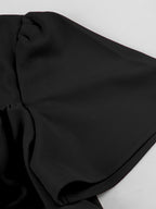 Vintage Square-Neck Midi Dress In Black For Summer 2026