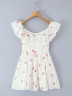 Off Shoulder Floral Mini Dress With Bow Detail For Summer 2026