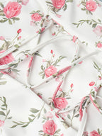 Floral Print Puff Sleeves Mini Dress With Peter Pan Collar And Back Lace-up For Summer 2026