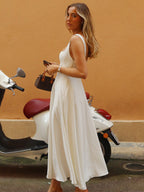 Square Neck Sleeveless A-line Maxi Dress For Summer 2026
