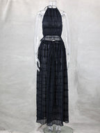 Textured Halter Neck Crop Top And Long Skirt 2 Piece Co-ord Set For Beach 2026