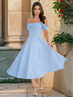 Midi Slip Dress With Off-Shoulder And A-line Silhouette For Summer Party 2026
