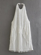 Tassel Fringe Mini Dress With Open Back And Halter Neckline For Party 2026