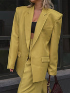 Oversized Suit And Wide-leg Pants 2 Piece Co-ord Set In Yellow For Autumn 2026
