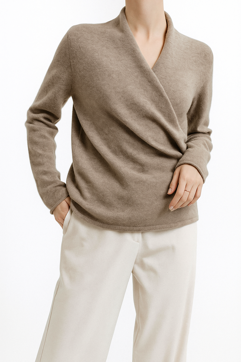 | Women's Winter Wrap V Neck Knit Sweater