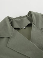 Cropped Windbreaker Tie-Waist Jacket For Women 2026