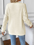 Elegant V-Neck Long Sleeves Sweater Pullovers For Women 2026