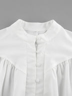 Vintage Puff Sleeve Blouse With Stand-Up Collar In Autumn For Women 2026