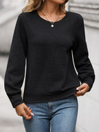 Geometric Textured Top With Puff Sleeves For Women 2026