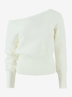 Asymmetric Pullover Sweater With Ribbed Waist And Lantern Sleeves For Women 2026