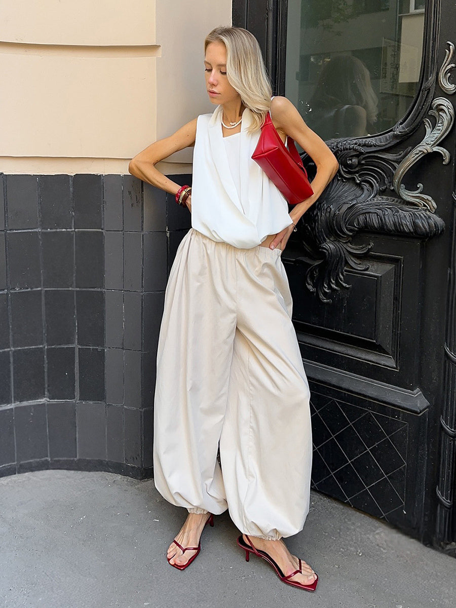 Balloon Pants With Elastic Waist Design For Women 2026
