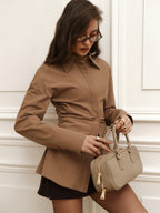 Ruched Long Sleeve Shirt With Unique Waist Detail For Women 2026
