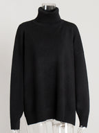Oversized Turtleneck Pullover Sweater With Side Slits For Women 2026