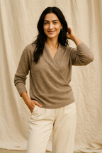 | Women's Winter Wrap V Neck Knit Sweater