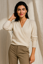 | Women's Winter Wrap V Neck Knit Sweater