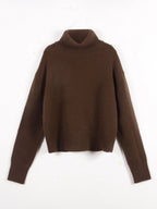 Cowl Neck Solid Color Knit Pullover Sweater For Women 2026